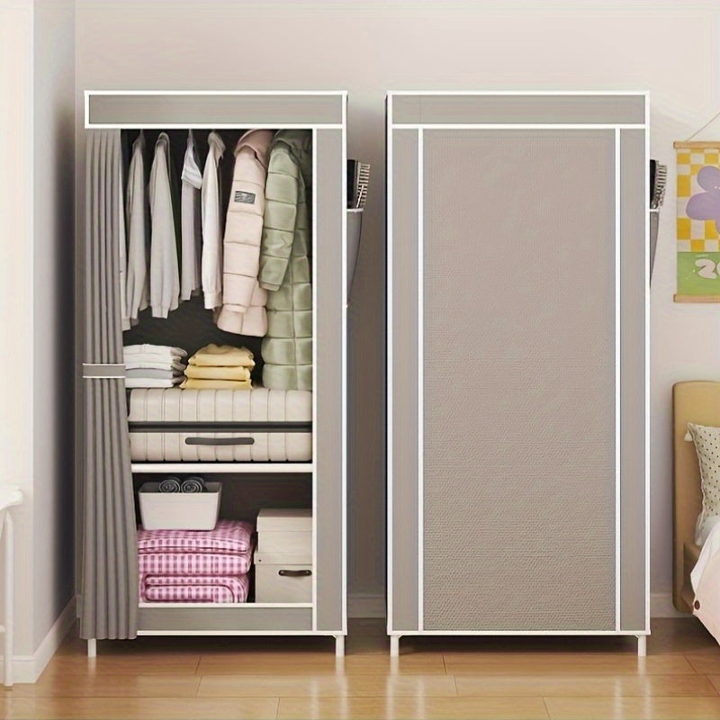 Large Fashion Folding Wardrobe Storage Box - Spacious Dustproof Organizer with Sturdy Steel Frame, Easy Assembly, Suitable for Various Women's Styles, Available in Coffee, Light Grey, Black and More Colors - Three Options